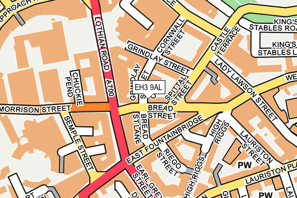 EH3 9AL map - OS OpenMap – Local (Ordnance Survey)