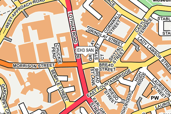 EH3 9AN map - OS OpenMap – Local (Ordnance Survey)