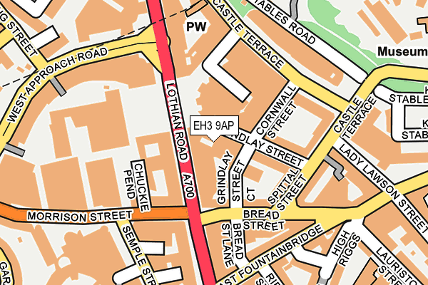 EH3 9AP map - OS OpenMap – Local (Ordnance Survey)