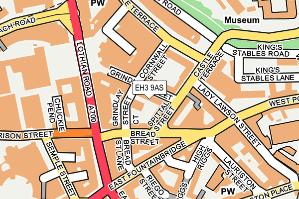 EH3 9AS map - OS OpenMap – Local (Ordnance Survey)