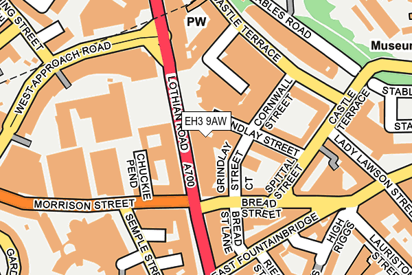 EH3 9AW map - OS OpenMap – Local (Ordnance Survey)