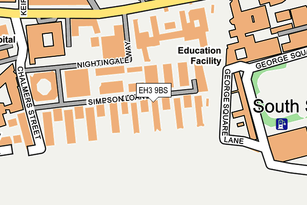 EH3 9BS map - OS OpenMap – Local (Ordnance Survey)