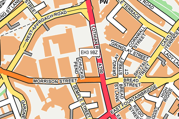 EH3 9BZ map - OS OpenMap – Local (Ordnance Survey)