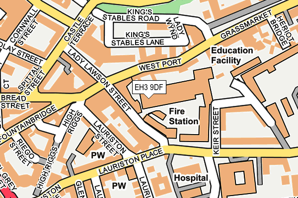 EH3 9DF map - OS OpenMap – Local (Ordnance Survey)