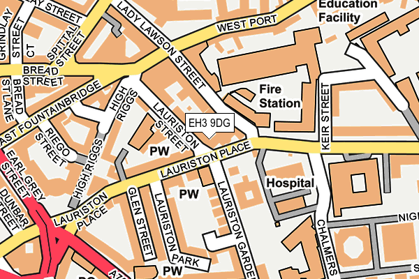 EH3 9DG map - OS OpenMap – Local (Ordnance Survey)
