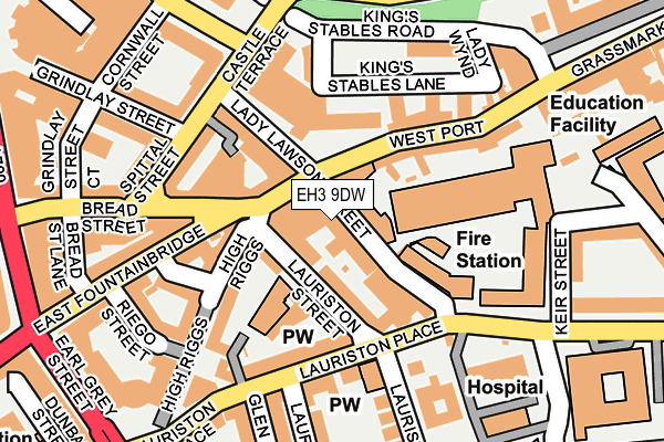 EH3 9DW map - OS OpenMap – Local (Ordnance Survey)