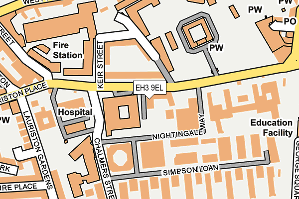 EH3 9EL map - OS OpenMap – Local (Ordnance Survey)