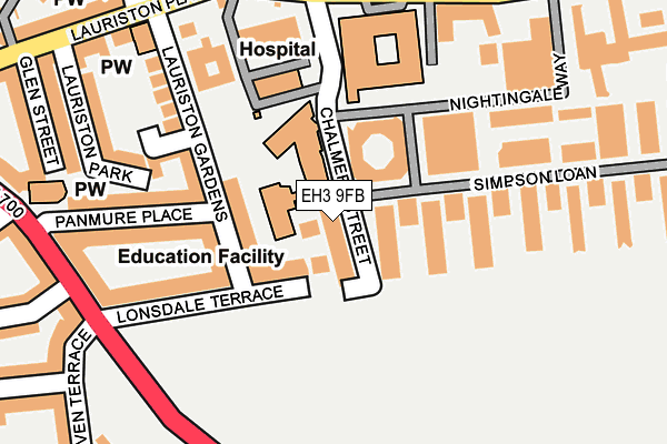 EH3 9FB map - OS OpenMap – Local (Ordnance Survey)