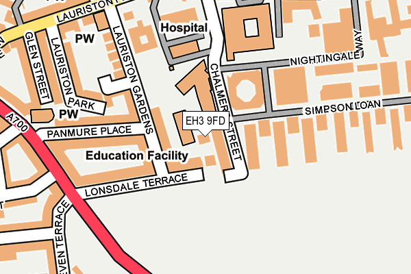 EH3 9FD map - OS OpenMap – Local (Ordnance Survey)