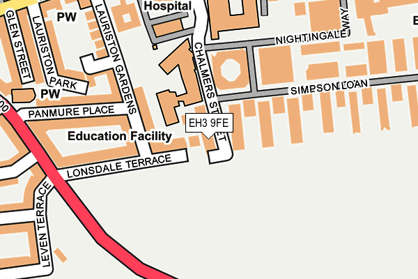 EH3 9FE map - OS OpenMap – Local (Ordnance Survey)