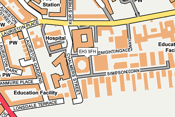 EH3 9FH map - OS OpenMap – Local (Ordnance Survey)