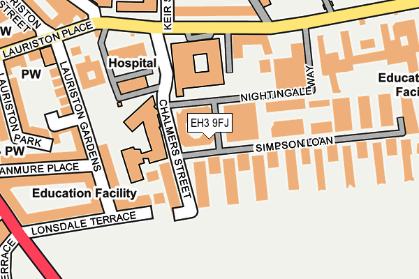 EH3 9FJ map - OS OpenMap – Local (Ordnance Survey)