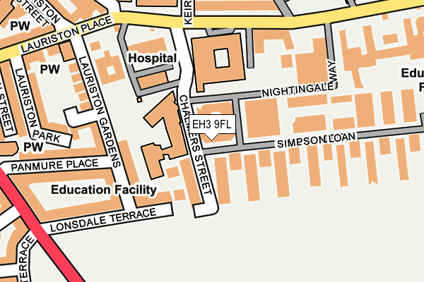 EH3 9FL map - OS OpenMap – Local (Ordnance Survey)