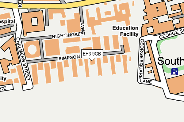 EH3 9GB map - OS OpenMap – Local (Ordnance Survey)