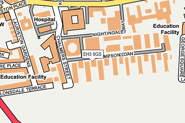 EH3 9GS map - OS OpenMap – Local (Ordnance Survey)