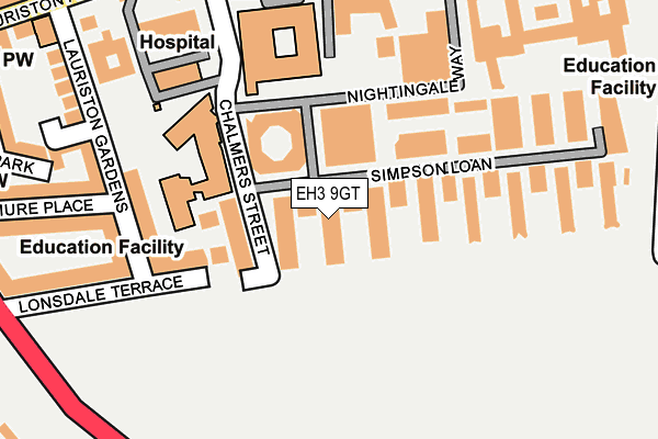 EH3 9GT map - OS OpenMap – Local (Ordnance Survey)