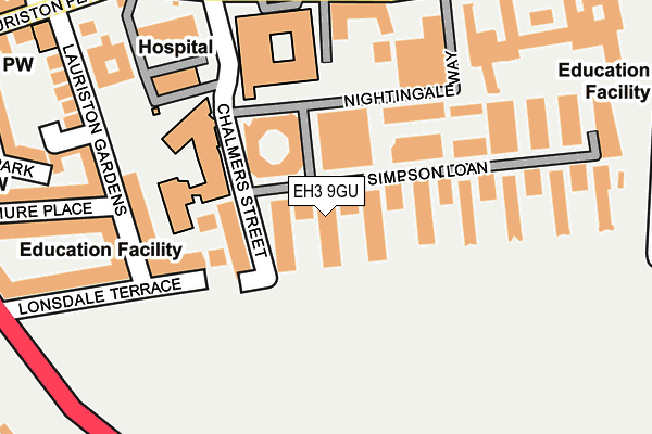 EH3 9GU map - OS OpenMap – Local (Ordnance Survey)