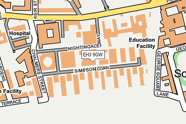 EH3 9GW map - OS OpenMap – Local (Ordnance Survey)