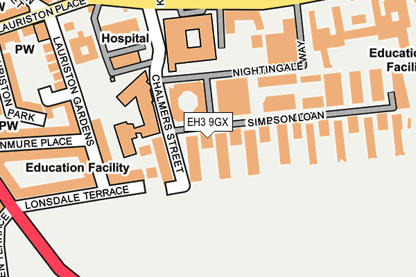 EH3 9GX map - OS OpenMap – Local (Ordnance Survey)