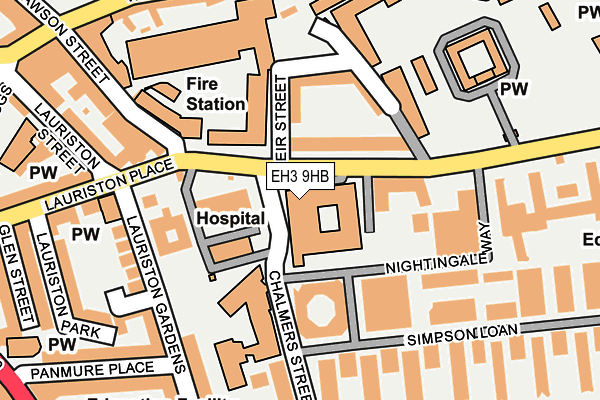 EH3 9HB map - OS OpenMap – Local (Ordnance Survey)