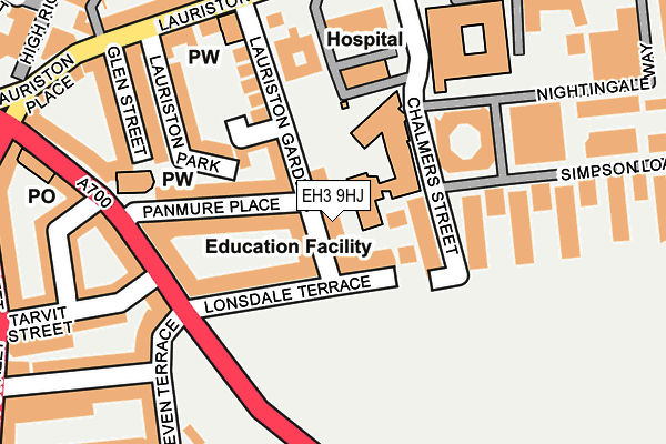 EH3 9HJ map - OS OpenMap – Local (Ordnance Survey)