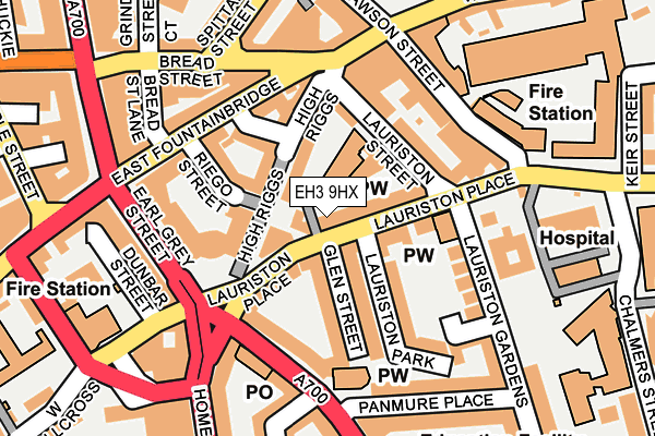 EH3 9HX map - OS OpenMap – Local (Ordnance Survey)