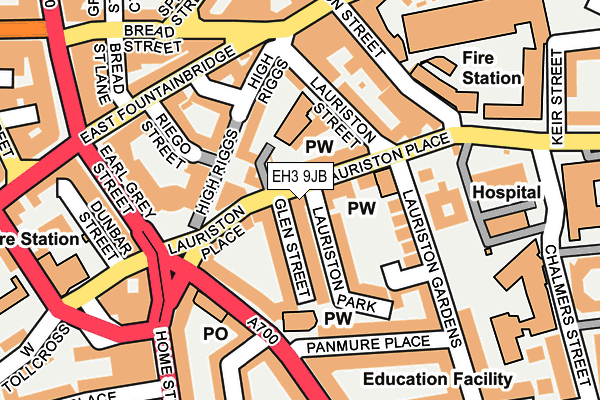 EH3 9JB map - OS OpenMap – Local (Ordnance Survey)