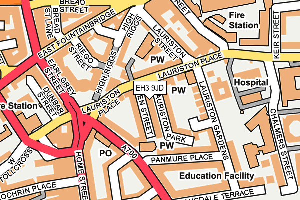 EH3 9JD map - OS OpenMap – Local (Ordnance Survey)