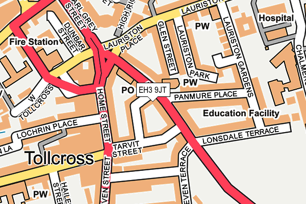 EH3 9JT map - OS OpenMap – Local (Ordnance Survey)