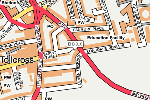 EH3 9JX map - OS OpenMap – Local (Ordnance Survey)