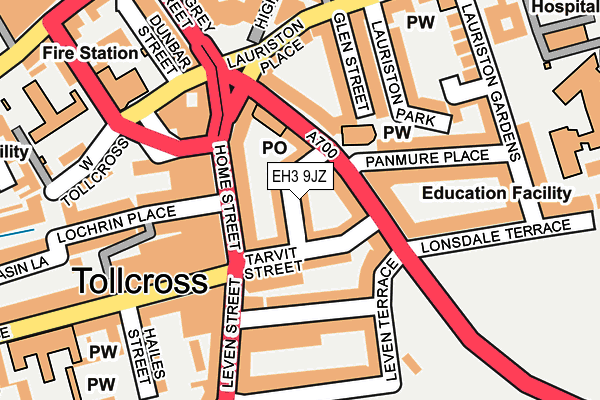 EH3 9JZ map - OS OpenMap – Local (Ordnance Survey)