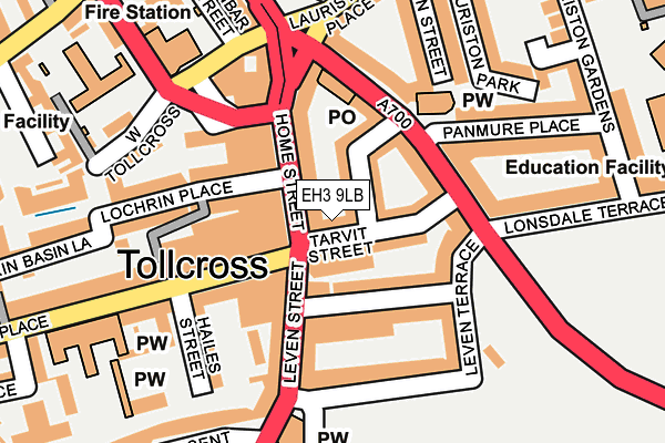 EH3 9LB map - OS OpenMap – Local (Ordnance Survey)