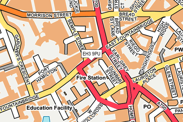 EH3 9PU map - OS OpenMap – Local (Ordnance Survey)