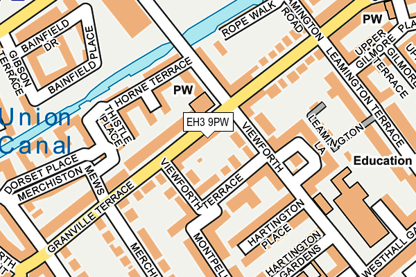 EH3 9PW map - OS OpenMap – Local (Ordnance Survey)