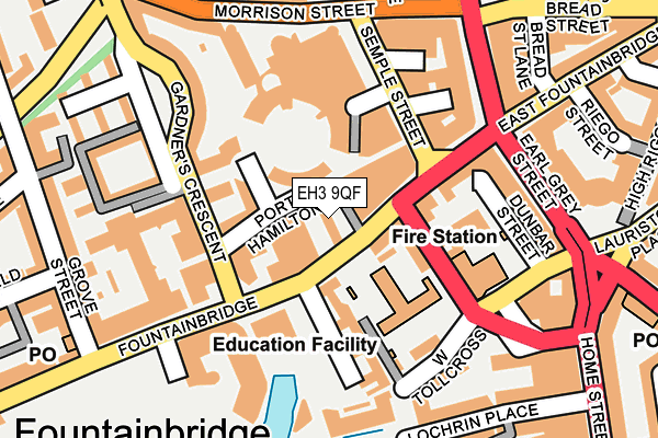 EH3 9QF map - OS OpenMap – Local (Ordnance Survey)