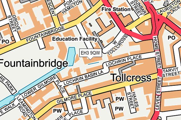 EH3 9QW map - OS OpenMap – Local (Ordnance Survey)