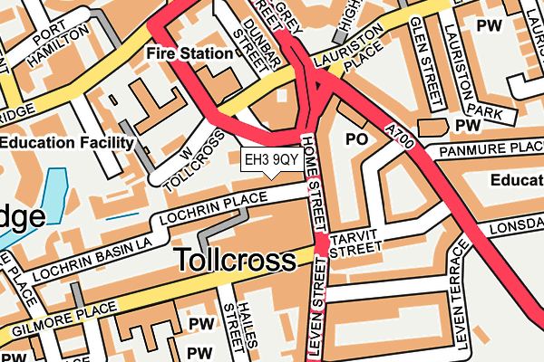 EH3 9QY map - OS OpenMap – Local (Ordnance Survey)