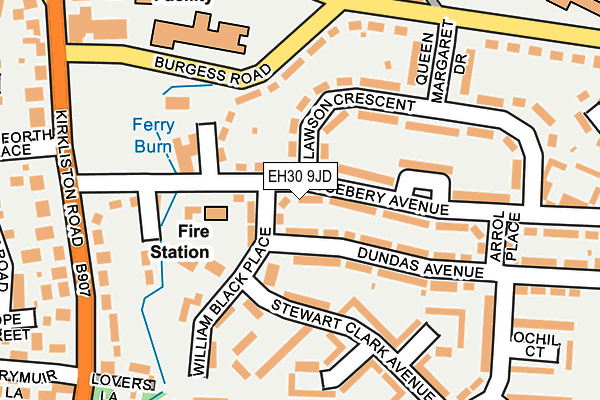 EH30 9JD map - OS OpenMap – Local (Ordnance Survey)
