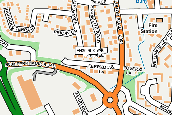 EH30 9LX map - OS OpenMap – Local (Ordnance Survey)