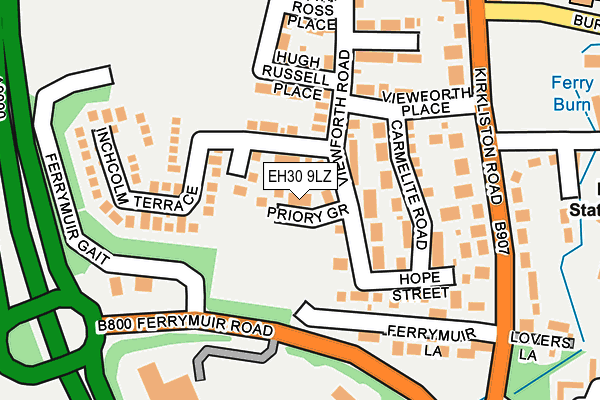 EH30 9LZ map - OS OpenMap – Local (Ordnance Survey)