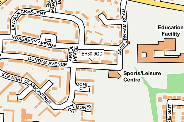 EH30 9QD map - OS OpenMap – Local (Ordnance Survey)