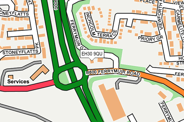 EH30 9QU map - OS OpenMap – Local (Ordnance Survey)