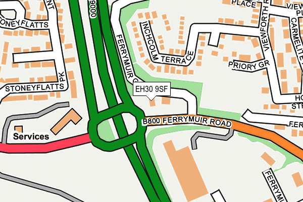 EH30 9SF map - OS OpenMap – Local (Ordnance Survey)