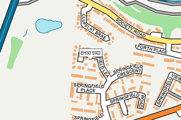 EH30 9XD map - OS OpenMap – Local (Ordnance Survey)