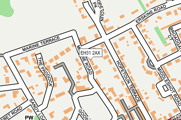 EH31 2AX map - OS OpenMap – Local (Ordnance Survey)