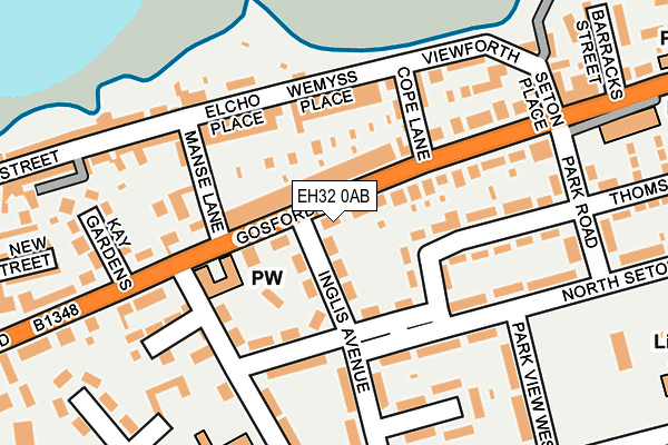 EH32 0AB map - OS OpenMap – Local (Ordnance Survey)