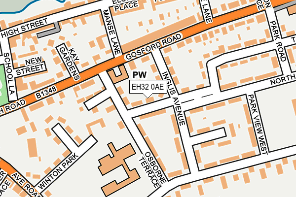 EH32 0AE map - OS OpenMap – Local (Ordnance Survey)