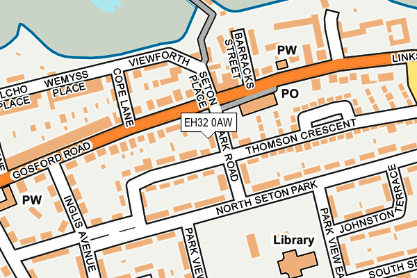EH32 0AW map - OS OpenMap – Local (Ordnance Survey)