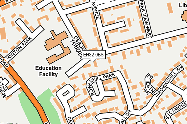 EH32 0BS map - OS OpenMap – Local (Ordnance Survey)