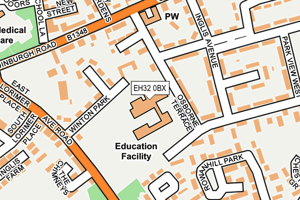 EH32 0BX map - OS OpenMap – Local (Ordnance Survey)